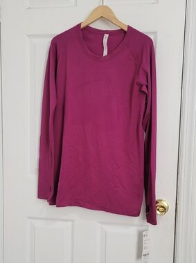 CRZ YOGA Long Sleeve Crewneck Top in Magenta